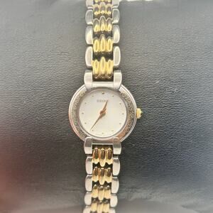 Seiko Silver Gold WR Stainless Steel Women’s Watch 20mm Working